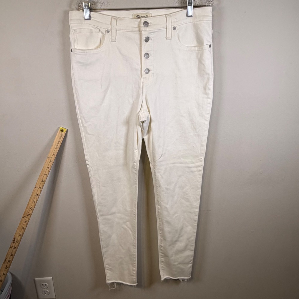 Madewell Womens Skinny Jeans Exposed Button Fly White Size 32
